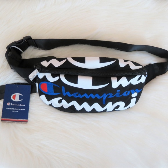 Champion Handbags - NWT Champion Black Writing Fanny Pack